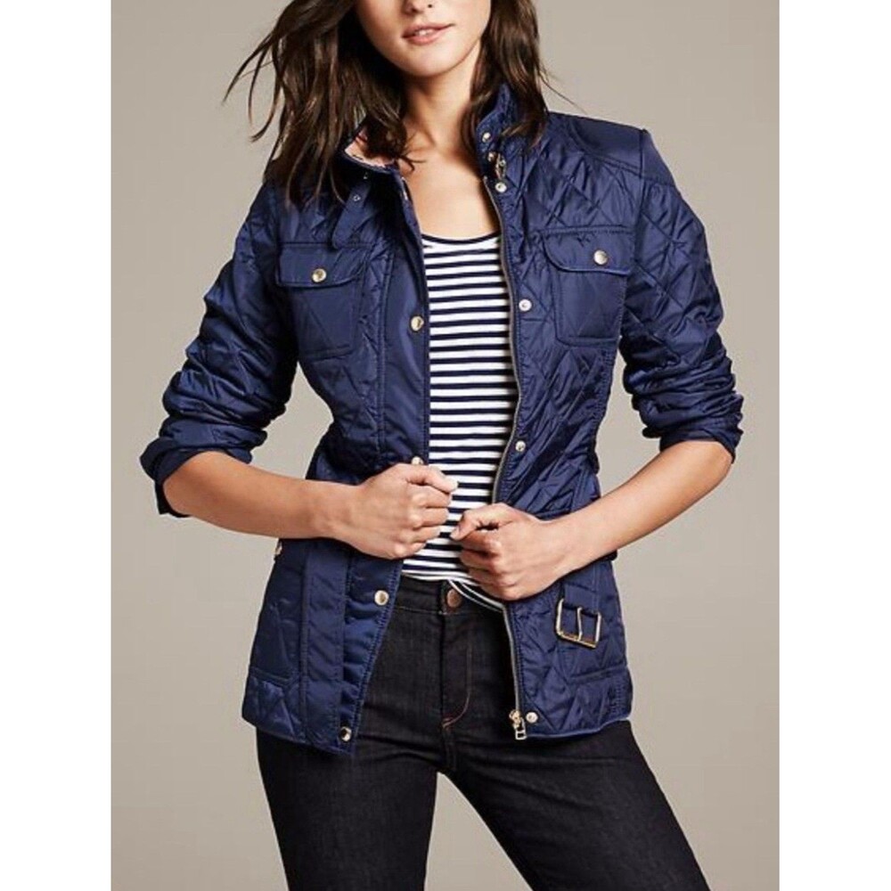 Banana Republic Coat Women’s XS Navy Quilted Utility Jacket